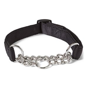 Half Check Dog Collar Black